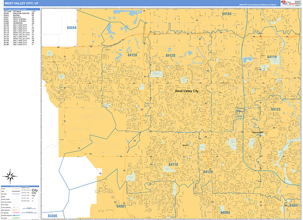 West Valley City, UT Zip Code Map